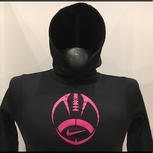 Kids Nike Football Thermal Fit Black Pink Hoodie